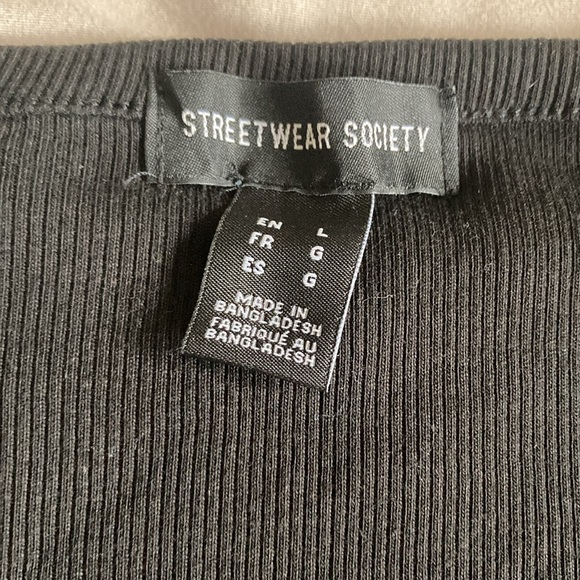 streatwear society button down cropped long sleeve - Picture 2 of 3